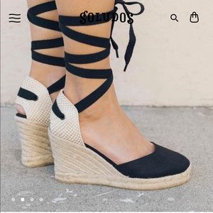 Soludos lace-up tall wedge espadrilles